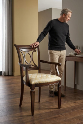 Design Massivholzstull Armlehnestull Leeschtstull Fauteuil Iesszëmmer Wunnzëmmer Büro