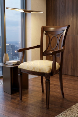 Design Massivholzstull Armlehnestull Leeschtstull Fauteuil Iesszëmmer Wunnzëmmer Büro