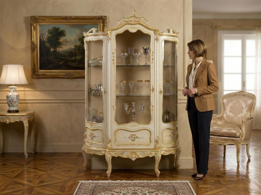 Wunnzëmmer Schief Design Schaf Miwwelen Glas Nei Vitrin 3 Dier Schaf Vitrinen