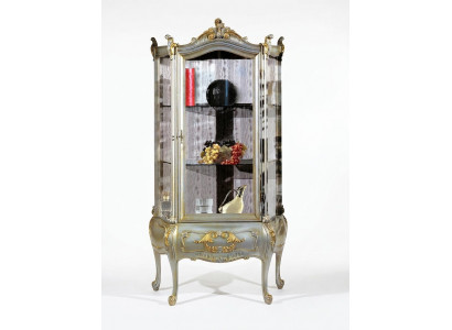 Barock Miwwele Italienesch Vitrine Schaf Miwwele Schief Echt Holz Regal Elegant