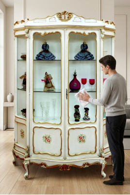 Glasvitrine Barock Miwwelen Italienesch Ariichtung Vitrinnen Glas Schiefen