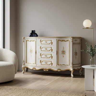 Kommode Klassesch Schaf Massivholz Miwwel Sideboard Italienesch Ariichtung