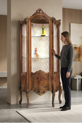 Vitrine Wunnzëmmer Miwwelen Anriichteng Massivt Holz Vitrinen Glas Schaf Massivholz