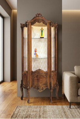 Vitrine Wunnzëmmer Miwwelen Anriichteng Massivt Holz Vitrinen Glas Schaf Massivholz