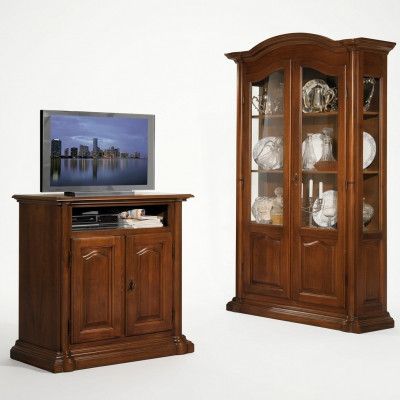 TV Sideboard RTV Wunnzëmmer Design Regal Holz Regaler Lowboard Italien Bruin