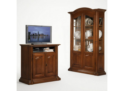 TV Sideboard RTV Wunnzëmmer Design Regal Holz Regaler Lowboard Italien Bruin