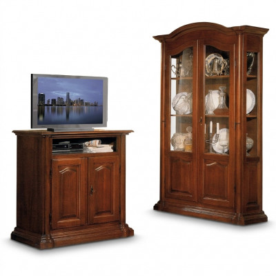 Vitrine Glas Wunnzëmmer Schaf Echt Holz Vitrine Miwwelen Anrichte Massivt Holz