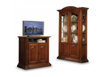 Vitrine Glas Wunnzëmmer Schaf Echt Holz Vitrine Miwwelen Anrichte Massivt Holz