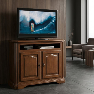 TV-Sideboard RTV Wunnzëmmer Design Regal Braun Holz Regaler Lowboard Italien Neit