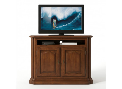 TV-Sideboard RTV Wunnzëmmer Design Regal Braun Holz Regaler Lowboard Italien Neit