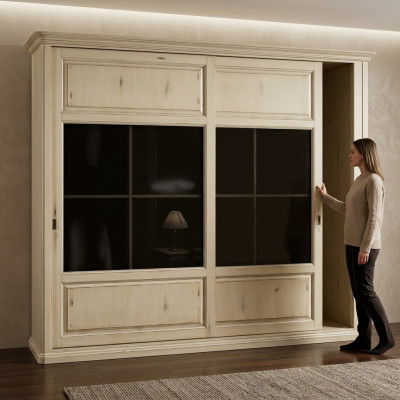 Kleederschränke Schaf, Miwwel, Ariichtung, Italienesch Schief, Echt Holz Massiv.