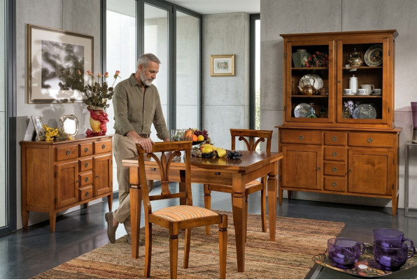 Iesszëmmer Set 5tlg Konscht Deko Still Iessdësch Kommode Anrichte Holz Antik Dëscher