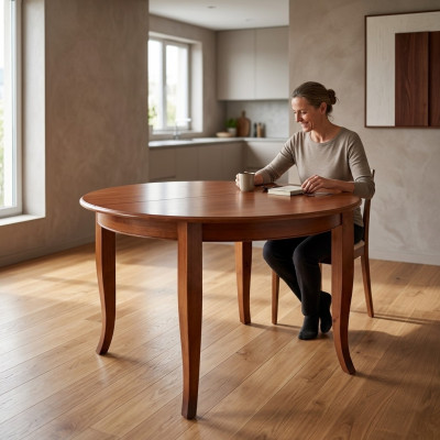 Ronnen Iessdësch Holzdësch Modern Iessdëscher Miwwelen Wunnzëmmer Dëscher 120cm Nei