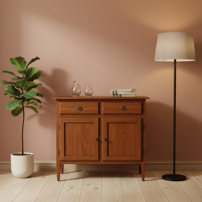 TV Bicherregal Bicherregal fir Wunnzëmmer Mat Schiefcher Mat Regaler Brong Holz