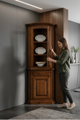 Vitrin Anrichte Retro Stil Wunnzëmmer Schaf Kommode Schief Massiv Vitrine