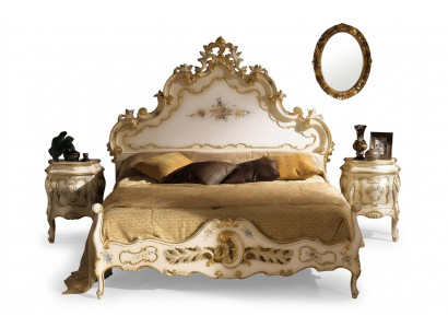 Schlofzëmmer Komplett-Set wäiss Bett, 2x Nuetsdësch Schlofzëmmer Miwwelen Holz Nei