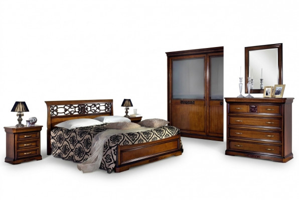 Schlofkummer Holz Braun Bett Luxus Miwwelen Vaccari cav giovanni Massivholz Nei