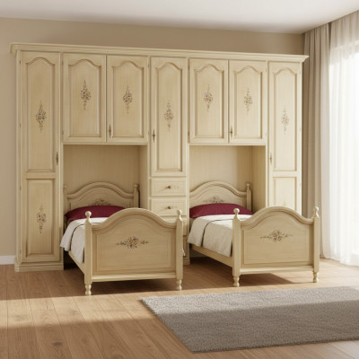 Klassesche Kleederschaf mat Better Hotel Ariichtung Bett Schaf Set Miwwelen