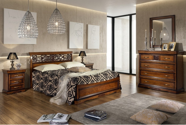Schlofzëmmer Bett Nuetsdësch Better Hotel Duebel Set Luxus Design Neit 3tlg.Miwwelen