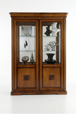 Vitrinen Glas Schaf Echt Holz Vitrin Wunnzëmmer Miwwelen Anrichte Massiv Holz