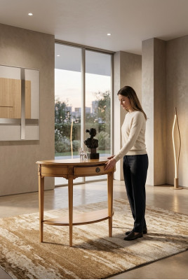 Konsole Dësch Konsolen Dëscher Miwwelen Holzkonsole Telefon Nebendësch Italienesch