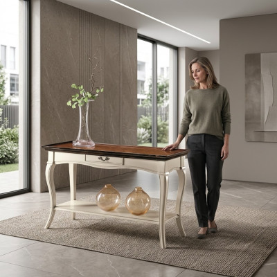 Konsolen-Nuecht-Dësch Schlofkummer Niewentësch Modern Design Miwwel Holz Wäiss Nei