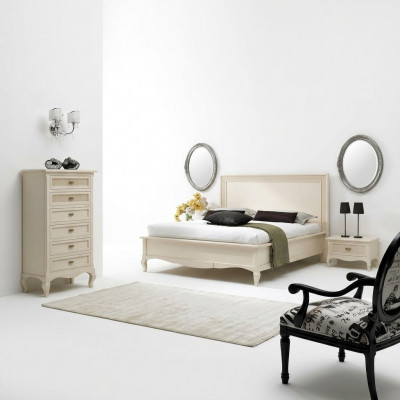 Italienesch Schlofkummerméiwelen Bett Nuetsdësch Massivt Holz Better Set 4tlg.