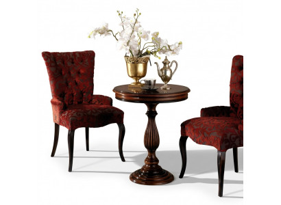 Wunnzëmmer Lehn Stiller Luxus Fauteuil Still Holz Braun Italienesch Miwwelen Polsterung