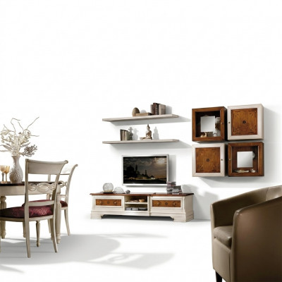Wunnwand Wunnzëmmer Set Vitrine Schaf Regal Set Wunnwänn Regal Fernsehwand