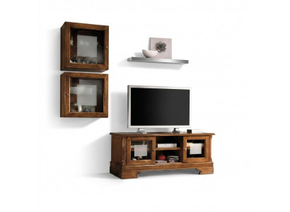 Wohnwand Set 3tlg. Wunnzëmmer RTV Vitrin Kredenz Regal Luxus Wandschränke Nei