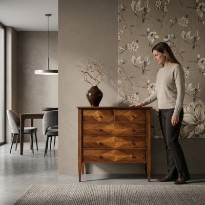Wunnzëmmer Set Kommode Spigel Kommoden Garnitur Grupp Holz Design Schaf Neien