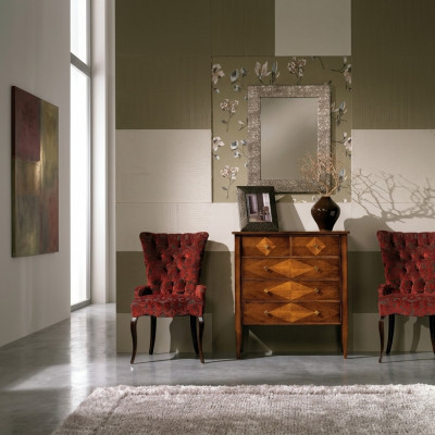 Wunnzëmmer Set Kommode Spigel Kommoden Garnitur Grupp Holz Design Schaf Neien