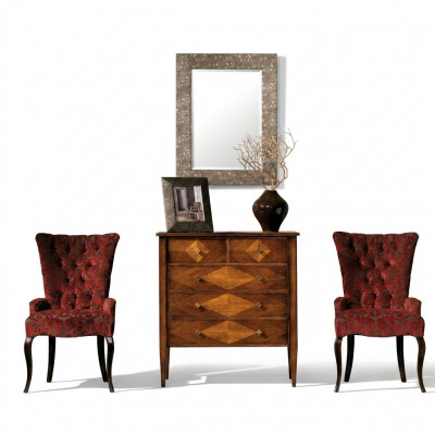 Wunnzëmmer Set Kommode Spigel Kommoden Garnitur Grupp Holz Design Schaf Neien