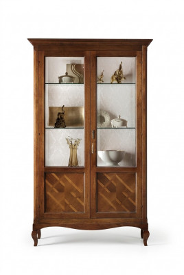 Living Zëmmer Anrichte Glas Schaf Vitrine Iesszëmmer Anrichte Holz Schief Miwwelen