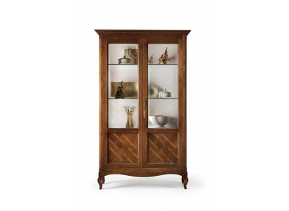 Living Zëmmer Anrichte Glas Schaf Vitrine Iesszëmmer Anrichte Holz Schief Miwwelen