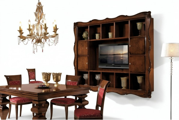 Wunnzëmmer Wandkiche Vitrinn Holz Wunnzëmmermiwwele TV Schaf Wand Design Neit