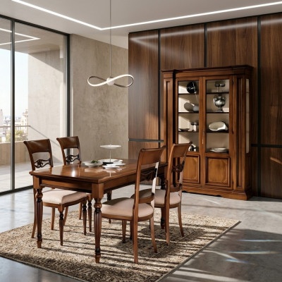 Vitrinn Holz Luxus Schranken Klassesch Buffet Design Miwwel Italienesch Braun
