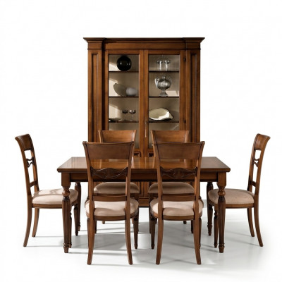 Vitrinn Holz Luxus Schranken Klassesch Buffet Design Miwwel Italienesch Braun