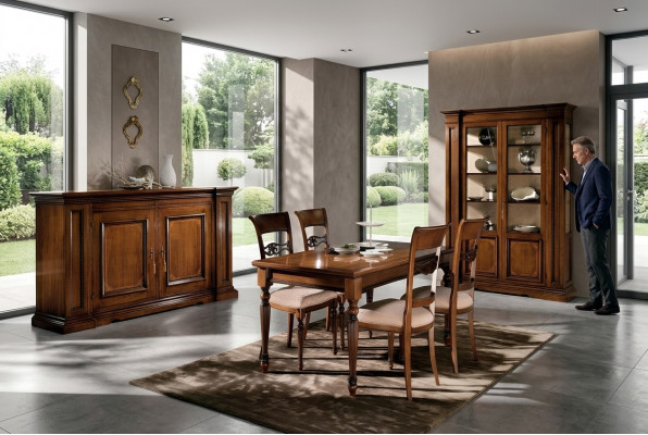 Iesszëmmer Set Garnitur Stull 4x Vitrin Grupp Iesgrupp Vitrinnen 7tlg. Kommode