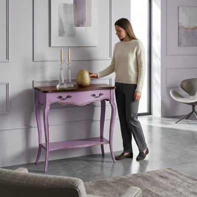 Konsolendësch Miwwelen Niewendësch Holz Sideboard Dëschkonsole Wanddësch Holz Nei