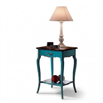 Konsolennuechtstëppel Schlofkummer Säitendësch Modernen Design Miwwelen Holz Azurblo.