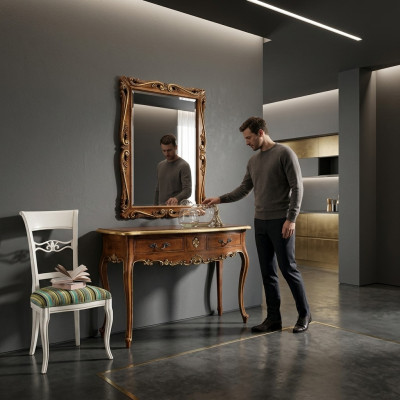 Konsole Kommode Wanddësch Klassesch Konsolen Konsolendësch mat Spigel Luxus