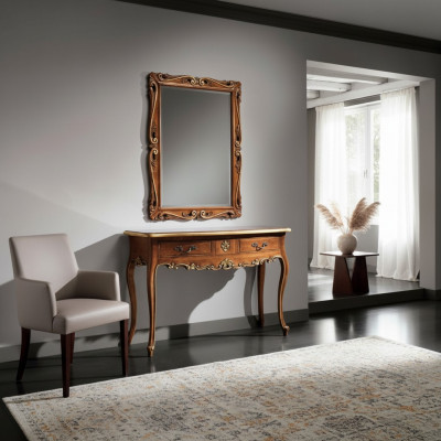 Konsole Kommode Wanddësch Klassesch Konsolen Konsolendësch mat Spigel Luxus