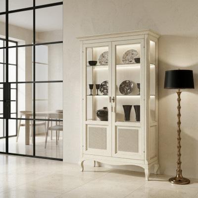 Vitrine Holz Luxus Schief Schränk Klassesch Anrichte Design Miwwelen Italienesch Brong