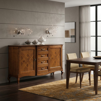 Buffet Kommode Sideboard Anrichte Tirang Vitrine Wunnzëmmer Holz Kommoden Nei