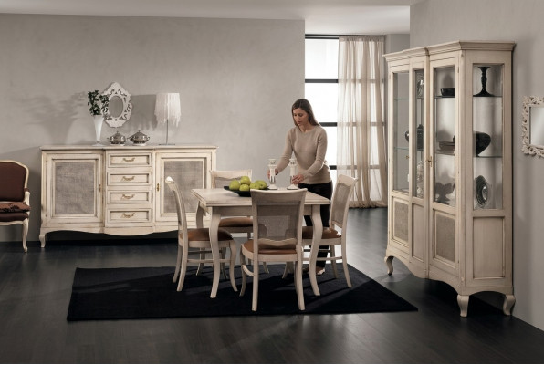 Dësch Iessdësch Antik Stil Massivholz Miwwelen Italienesch Holz Dëscher