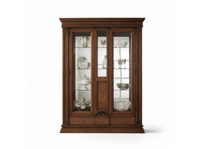 Holz Vitrine Glas Schaf Echt Holz Beweeglech Vitrine Wunnzëmmer Miwwelen Massiv