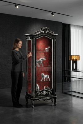 Vitrine Schaf Vitrinen Wunnzëmmer Schranken Anrichteitalienesch Miwwelen Holz.