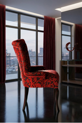 Wunnzëmmer Lehnstillen Luxus Fauteuil Still Holz Braun Italienesch Miwwelen Polster.