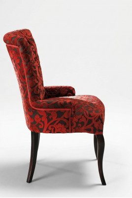 Wunnzëmmer Lehnstillen Luxus Fauteuil Still Holz Braun Italienesch Miwwelen Polster.